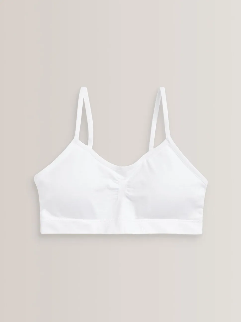 Wit - Naadloze Cropped Tops 2 Pack met uitneembare, licht gewatteerde cups (7-16jaar)