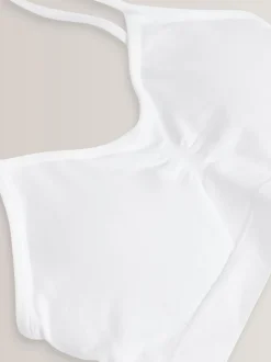 Wit - Naadloze Cropped Tops 2 Pack met uitneembare, licht gewatteerde cups (7-16jaar)