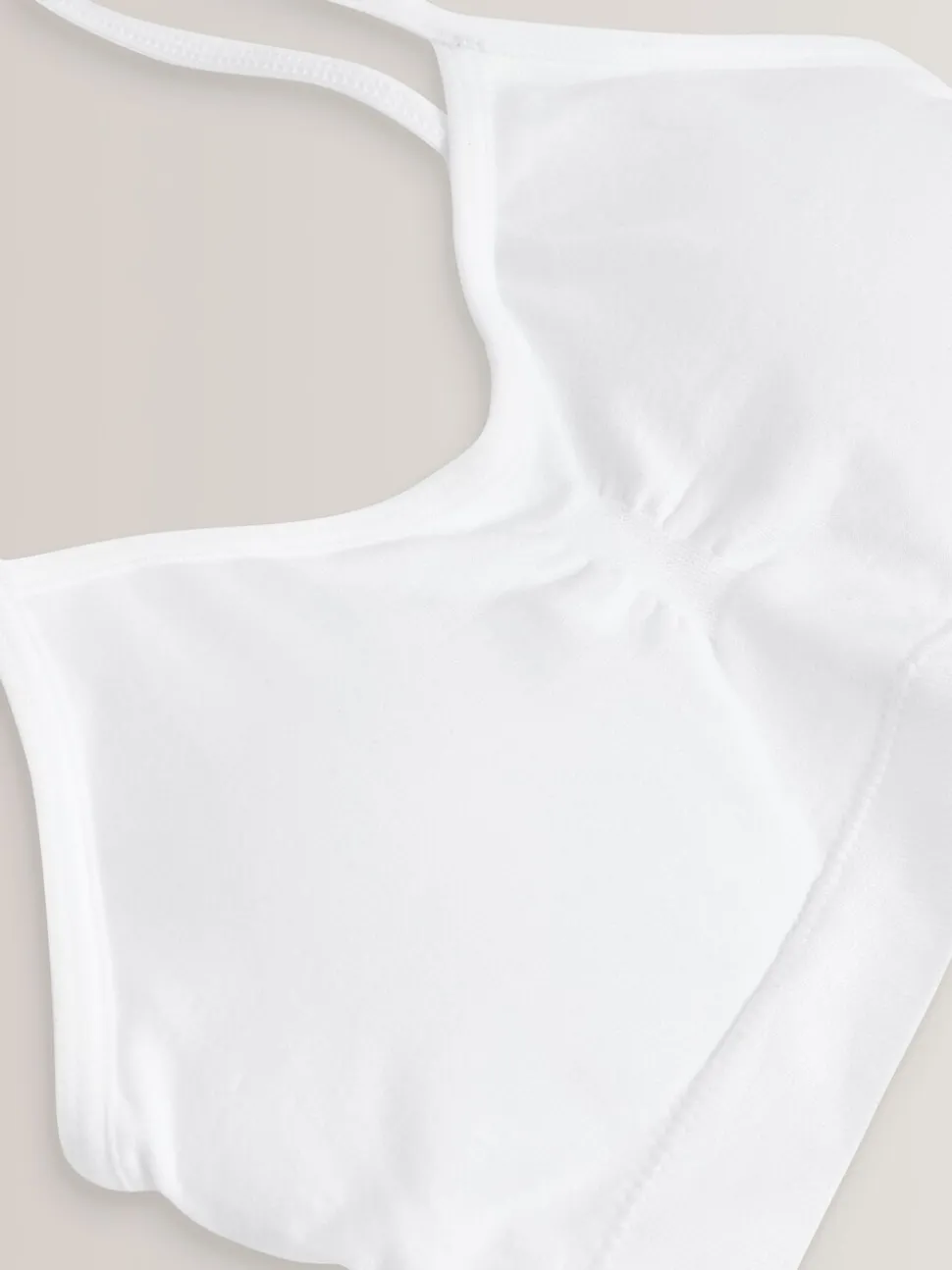 Wit - Naadloze Cropped Tops 2 Pack met uitneembare, licht gewatteerde cups (7-16jaar)