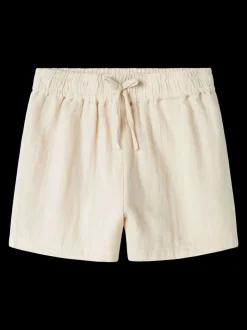 Wit - Name It 100% katoenen linnenlook overhemden met trekkoordsluiting