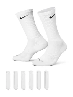 Wit - Nike Everyday Plus set van 6 paar verzachte trainingssokken