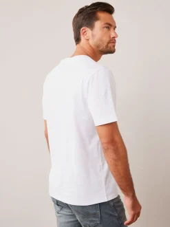 Wit - Normale Pasvorm - Essentieel katoenen T-shirt met ronde hals