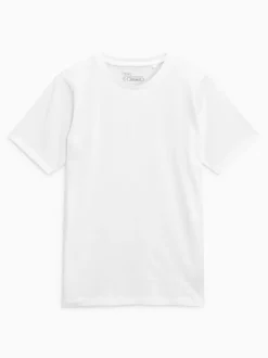 Wit - Normale Pasvorm - Essentieel katoenen T-shirt met ronde hals