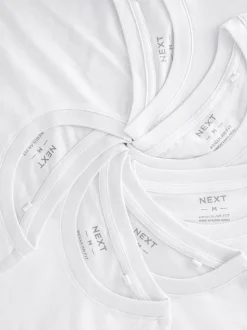 Wit - Normale Pasvorm - Essential katoenen T-shirts verpakking van 6