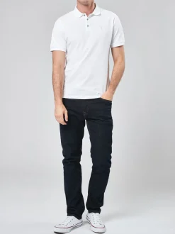 Wit - Normale Pasvorm - Piqué poloshirt met korte mouwen