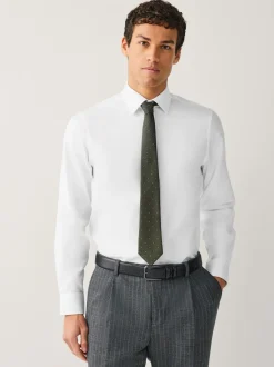 Wit - Normale Pasvorm - Signature Textured Long Sleeve Shirt