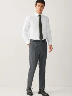 Wit - Normale Pasvorm - Signature Textured Long Sleeve Shirt