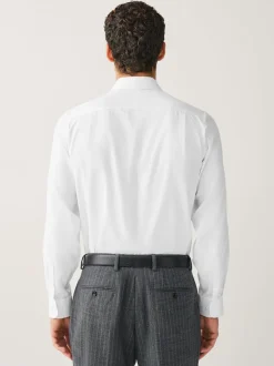 Wit - Normale Pasvorm - Signature Textured Long Sleeve Shirt