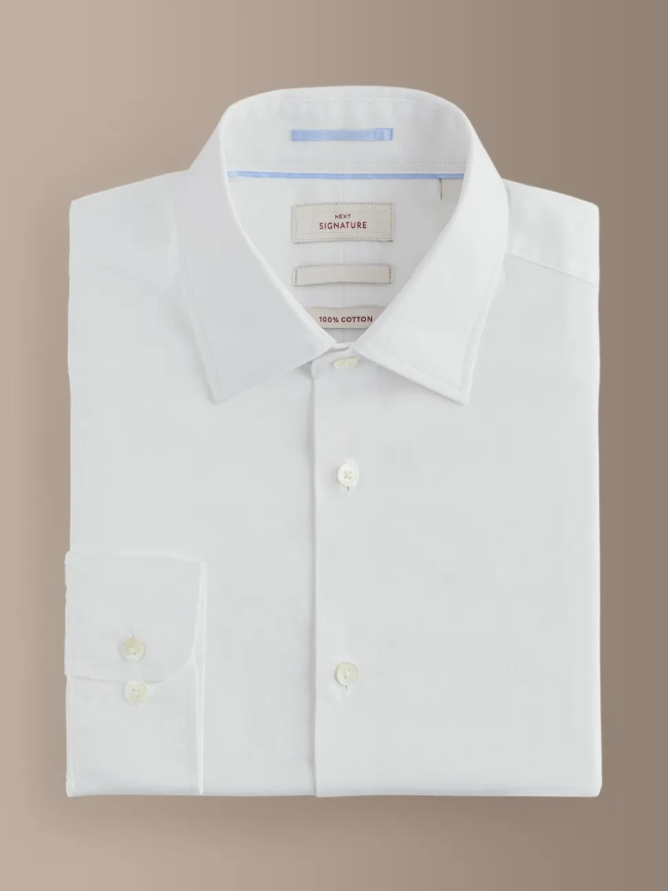 Wit - Normale Pasvorm - Signature Textured Long Sleeve Shirt