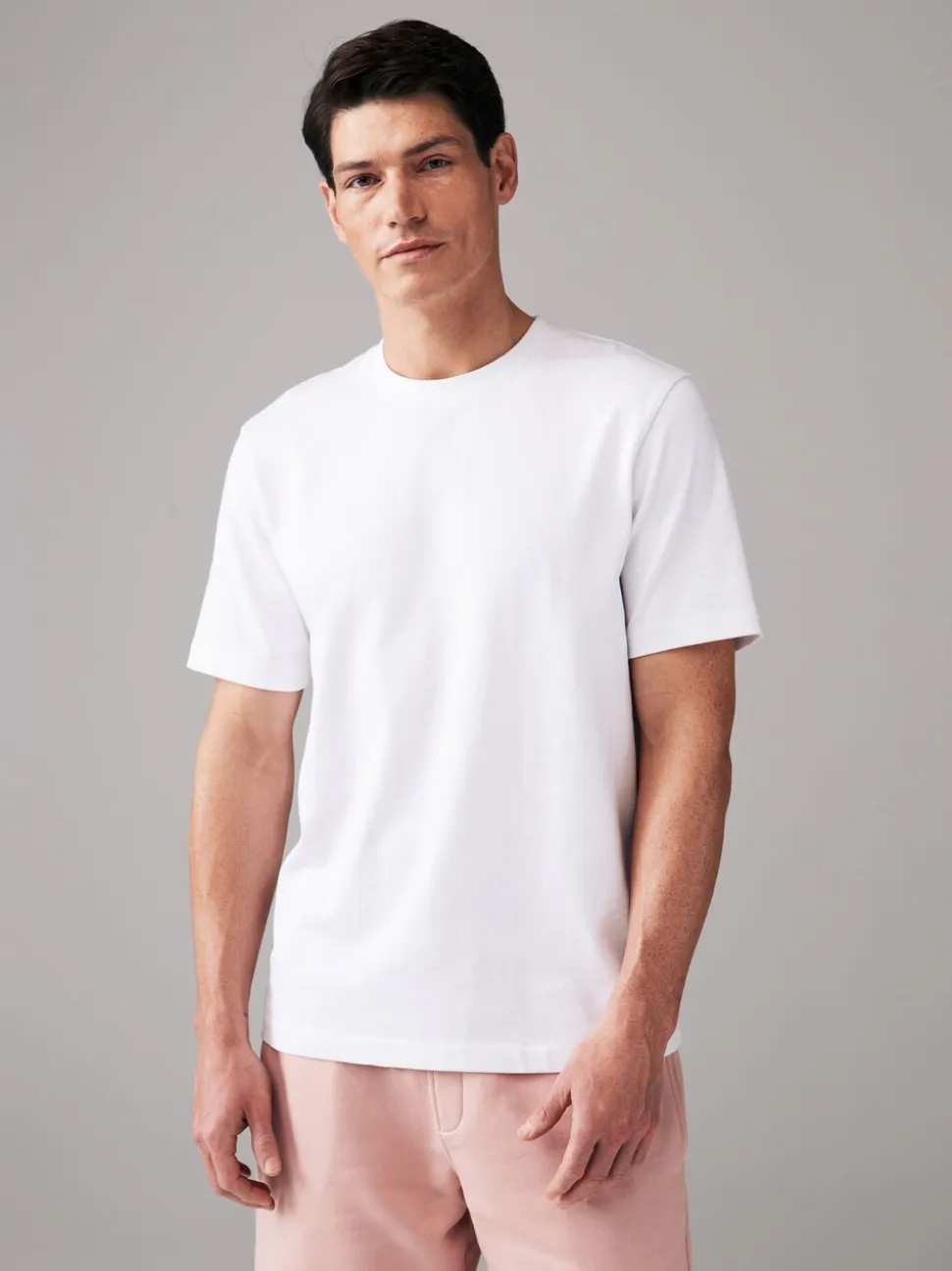 Wit - Normale Pasvorm - Zwaar T-shirt