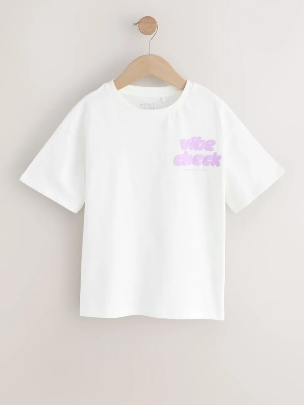 Wit - Oversized T-shirt met grafische print (3-16jr)