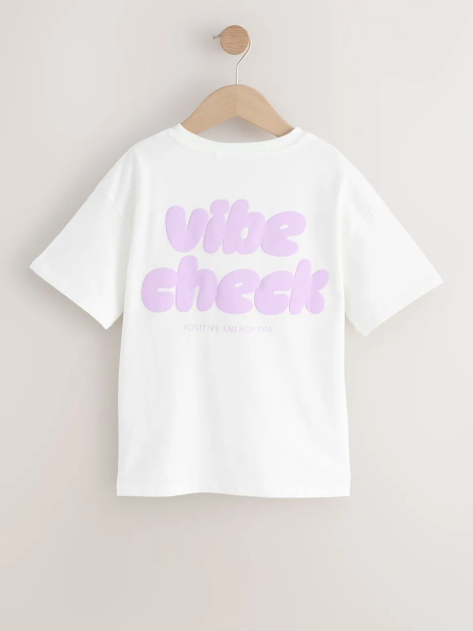 Wit - Oversized T-shirt met grafische print (3-16jr)