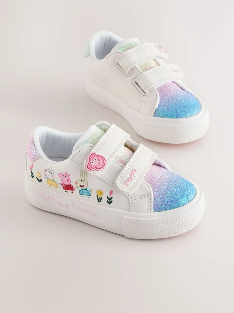 Wit - Peppa Pig Chunky Trainers with Touch Fastening