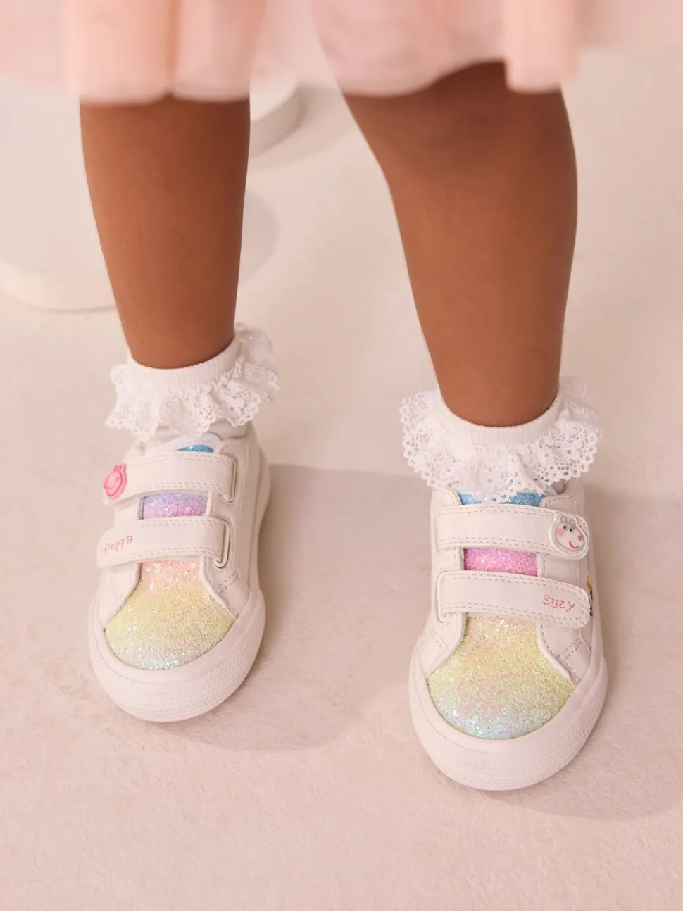 Wit - Peppa Pig Chunky Trainers with Touch Fastening