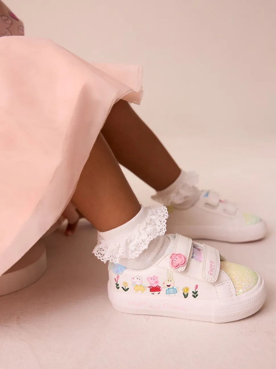 Wit - Peppa Pig Chunky Trainers with Touch Fastening