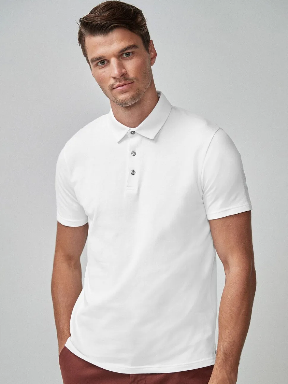 Wit - Polo met korte mouwen