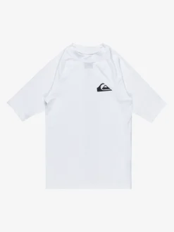 Wit - Quiksilver Youth UPF50 uv-werend hemdje met korte mouwen