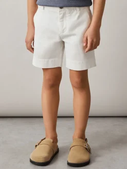 Wit - Reiss Wicket Korte chino met stretch