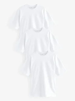 Wit - Relaxed fit - Verpakking van 3 T-shirts van zware stof