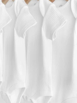 Wit - Rib Short Sleeve Baby Bodysuits 5 Pack