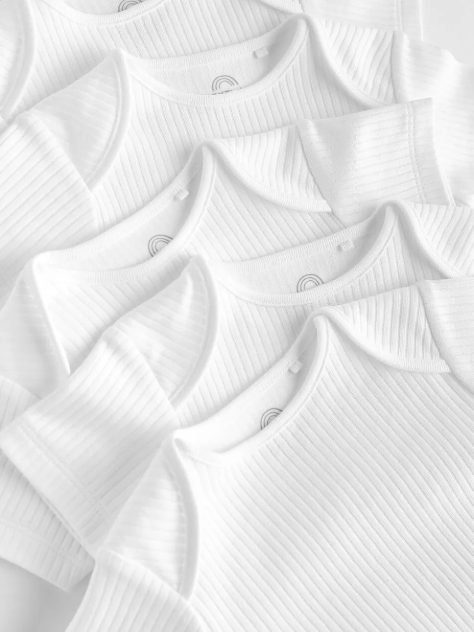 Wit - Rib Short Sleeve Baby Bodysuits 5 Pack