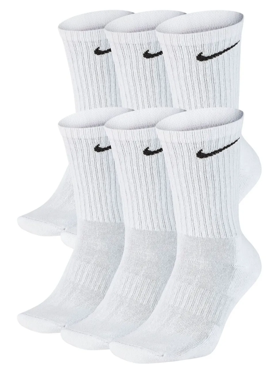 Wit - Ronde hals - Nike - 6 Paar verzachte sokken voor alle dagen