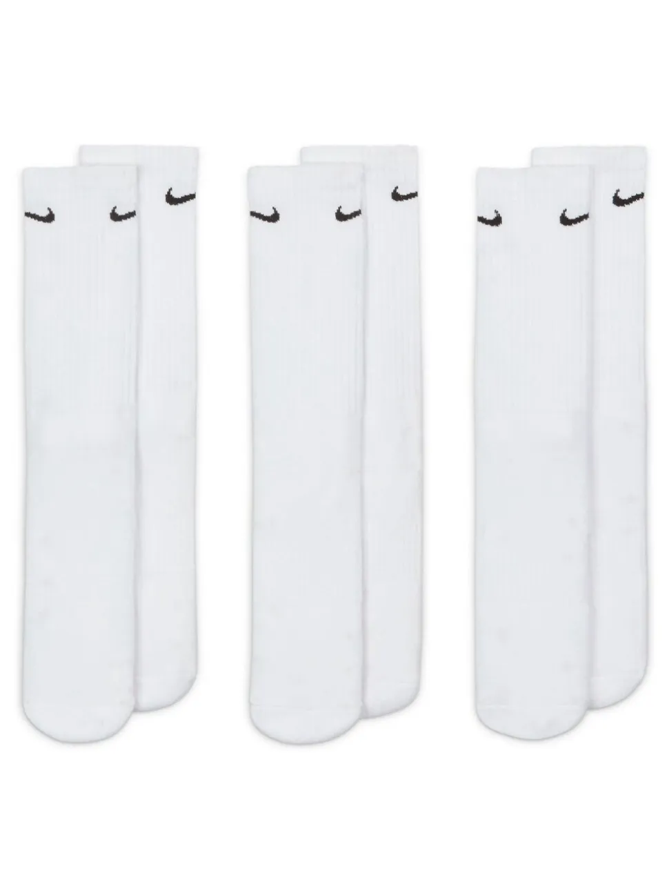 Wit - Ronde hals - Nike Everyday set van 3 paar verzachte sokken met boord