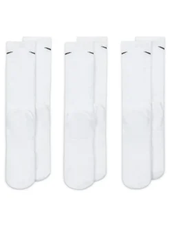 Wit - Ronde hals - Nike Everyday set van 3 paar verzachte sokken met boord