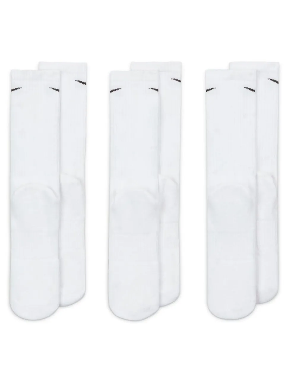 Wit - Ronde hals - Nike Everyday set van 3 paar verzachte sokken met boord