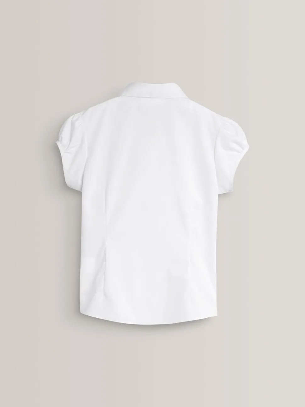 Wit - Schoolblouse met pofmouwen (3-16 jr)
