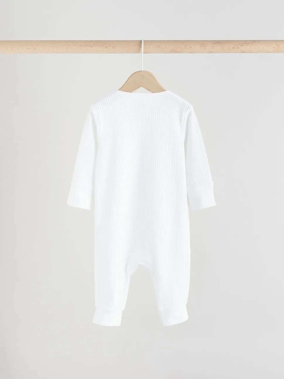 Wit - Set van 3 babypyjama's zonder voetjes met tweewegrits van 100% katoen (0mnd -2jr)