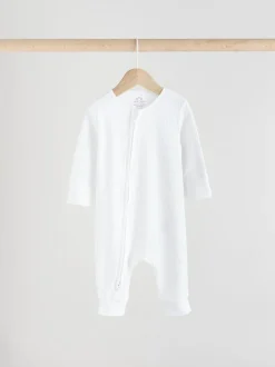 Wit - Set van 3 babypyjama's zonder voetjes met tweewegrits van 100% katoen (0mnd -2jr)