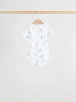 Wit - Set van 5 babyrompertjes met korte mouwen