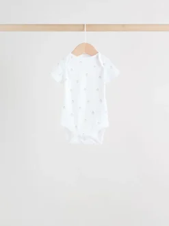 Wit - Set van 5 babyrompertjes met korte mouwen
