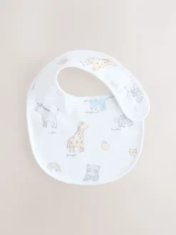 Wit - Set van 5 babyslabbetjes