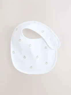 Wit - Set van 5 babyslabbetjes