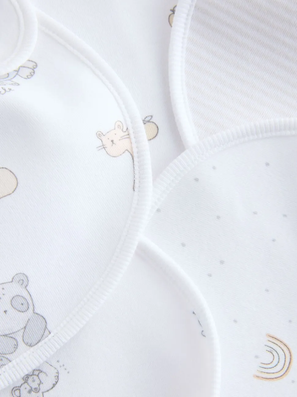 Wit - Set van 5 babyslabbetjes