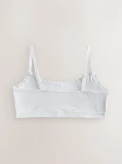 Wit - Set van 3 crop tops met bandjes (5 - 16 jr)