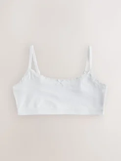 Wit - Set van 3 crop tops met bandjes (5 - 16 jr)