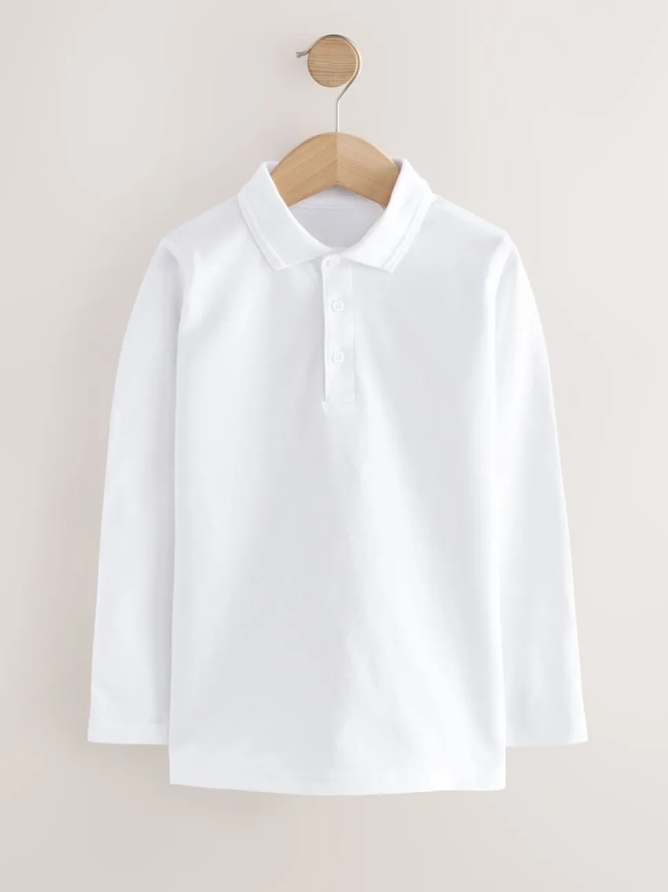 Wit - Set van 2 poloshirts met lange mouwen (3-16jaar)