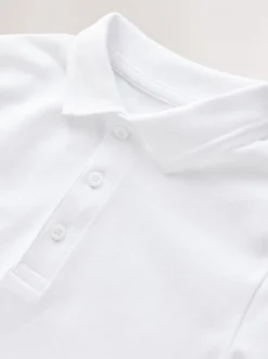 Wit - Set van 2 poloshirts met lange mouwen (3-16jaar)