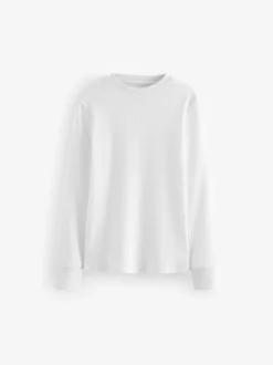 Wit - Set van 3 stuks 100% katoenen T-shirts met lange mouwen, (1.5-16jr)