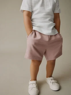 Wit - Set van poloshirt met textuur en korte mouwen en shorts (3 mnd - 7 jr)