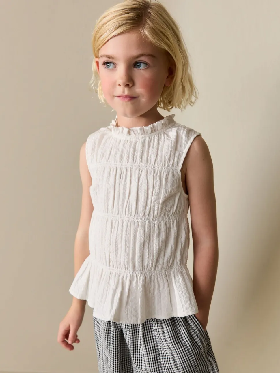 Wit - Shirred Sleeveless Blouse (3-16yrs)