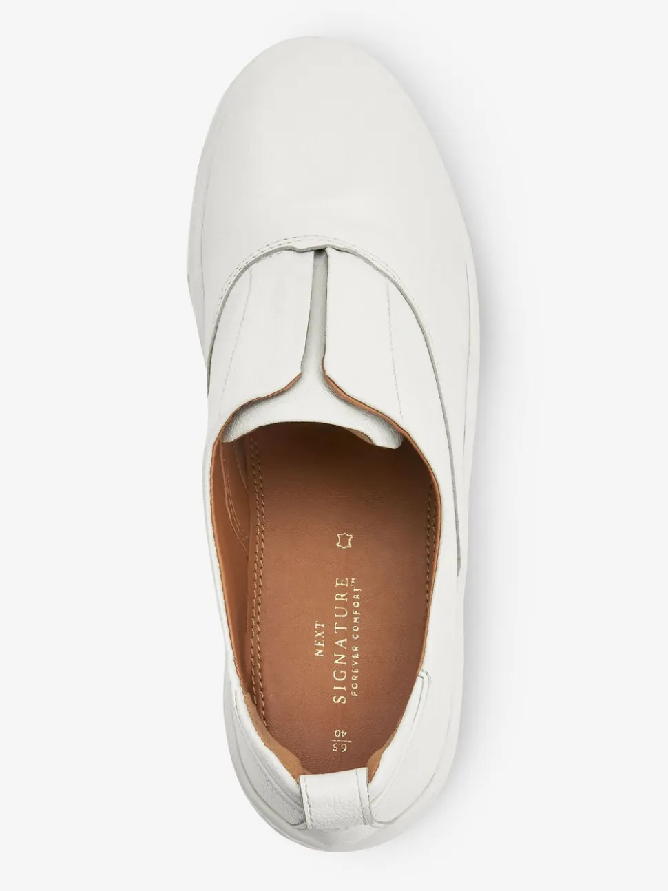 Wit - Signature leren sneakers met dikke plateauzolen en sleehak