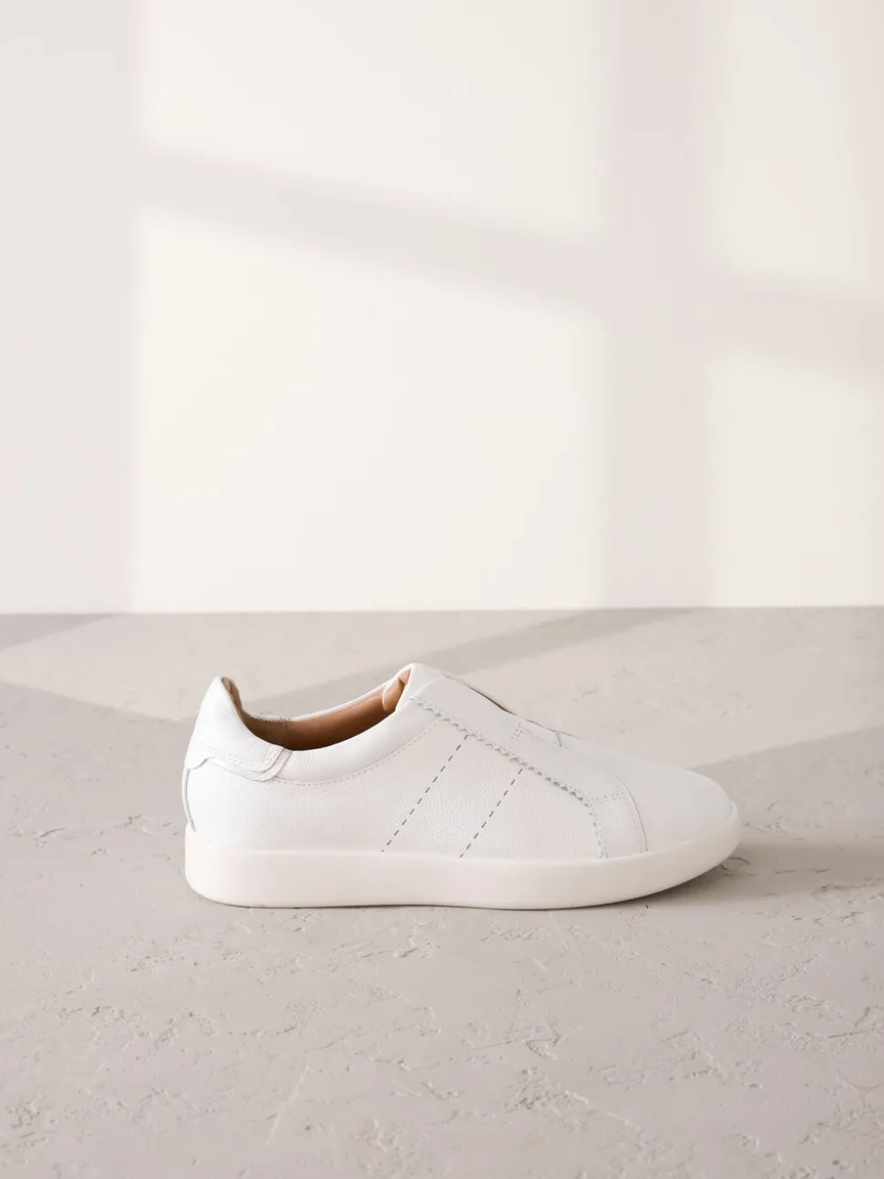 Wit - Signature Premium Leather Laceless Slip-On Trainers