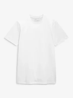 Wit - Slim Fit - Essentieel katoenen T-shirt met ronde hals