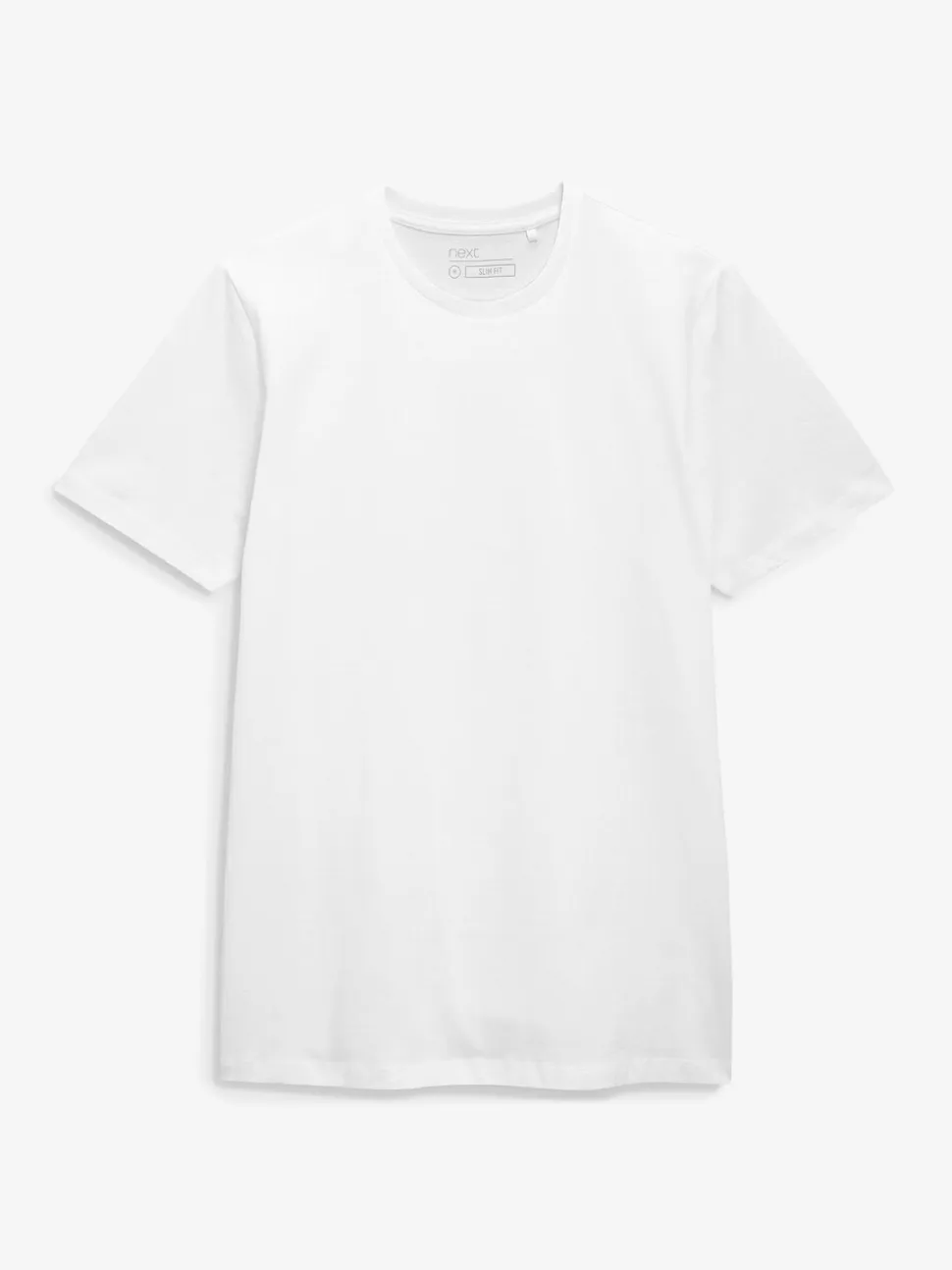 Wit - Slim Fit - Essentieel katoenen T-shirt met ronde hals