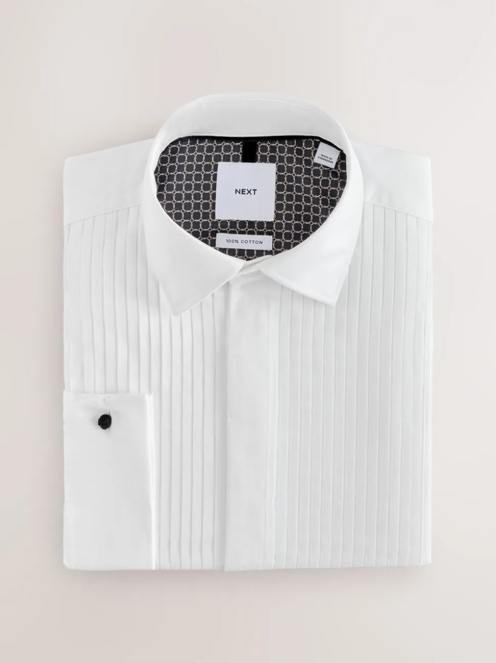 Wit - Slim Fit - Occasion Pleated Bib Double Cuff Dress Shirt