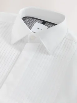 Wit - Slim Fit - Occasion Pleated Bib Double Cuff Dress Shirt